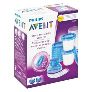 Контейнеры для хранения грудного молока VIA Avent  Philips, стерильные, 180мл., 10шт.