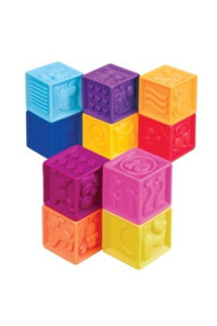 Игрушка развивающая Battat Посчитай-ка!, силиконовые кубики, в сумочке 10 кубиков, для купания