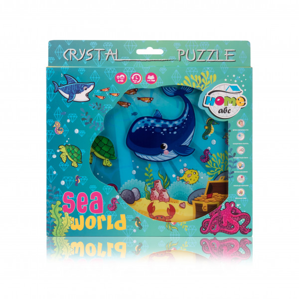Кристальные пазлы Home-ABC Sea world, 12 карточек и планшет для вкладывания