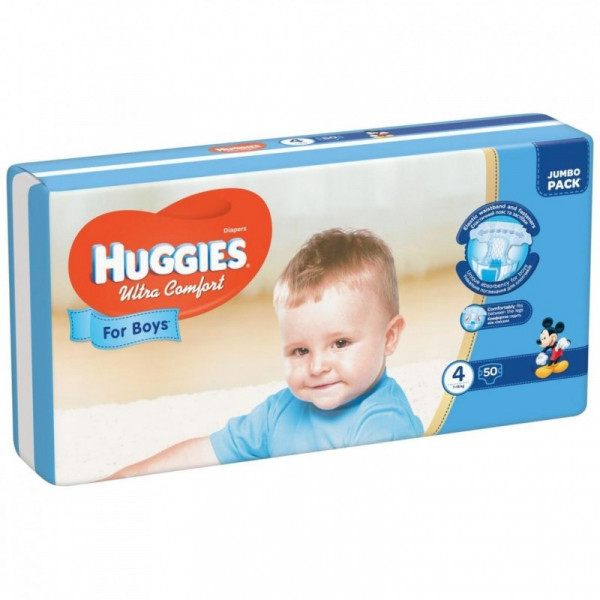 Подгузники Huggies Ultra Comfort Boy №4 (8-14кг) 50шт., для мальчиков