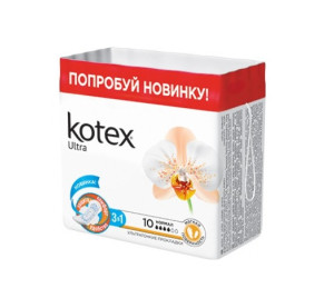 Прокладки Kotex Ultra Soft Нормал, с мягкой поверхностью, 4 капельки, 10 шт.