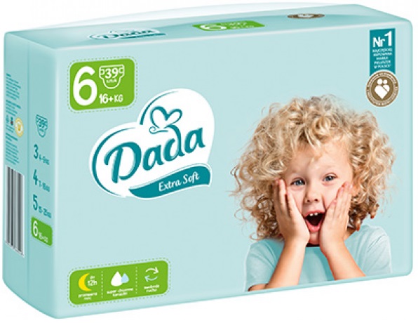 Подгузники Dada Extra Soft Extra Large №6 (15+ кг) 39 шт