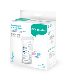Пакеты для хранения грудного молока BabyOno Natural Nursing, с индикатором температуры, 350 мл, 20 шт.