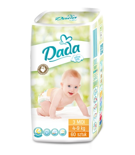 Подгузники Dada Extra Soft midi №3 (4-9 кг) 60шт.