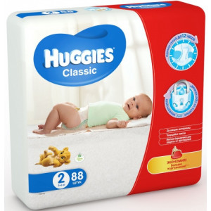 Подгузники Huggies Classic №2 (3-6 кг) 88шт.
