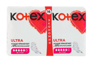 Прокладки Kotex Ultra Super Duo, 5 капельки, 16 шт.