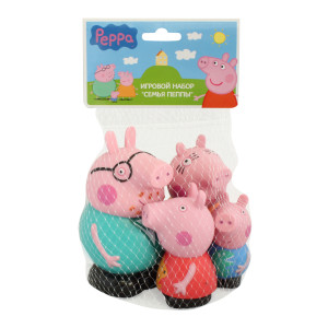 Игрушки для купания Peppa Pig Пеппа и ее семья, 4 шт.