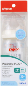 Бутылочка для кормления Pigeon Peristaltic +, с широким горлышком, пластик, 240мл 