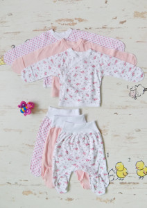 Комплект распашонок для новорожденного УттиПутти, для девочки, р.54-62, 100% хлопок