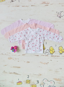 Комплект распашонок для новорожденного УттиПутти, для девочки, р.54-62, 100% хлопок