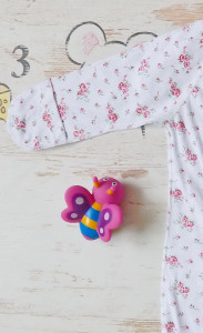 Комбинезон - человечек для новорожденной девочки УттиПутти, цветочки, хлопок, 0-3м