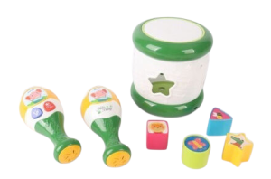 Набор музыкальных инструментов: барабан-сортер и маракасы