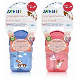Поильник с трубочкой Philips AVENT, чашка - непроливайка, 260 мл, 1 шт.