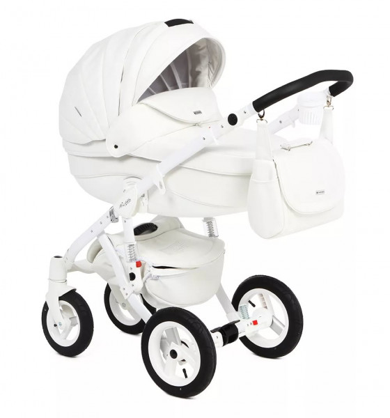 Коляска универсальная Adamex Barletta 50% кожа 2в1