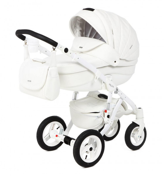 Коляска универсальная Adamex Barletta Delux Carbon 2в 1, 100% кожа