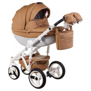 Универсальная коляска Adamex Monte Deluxe Carbon Кожа 2 в 1