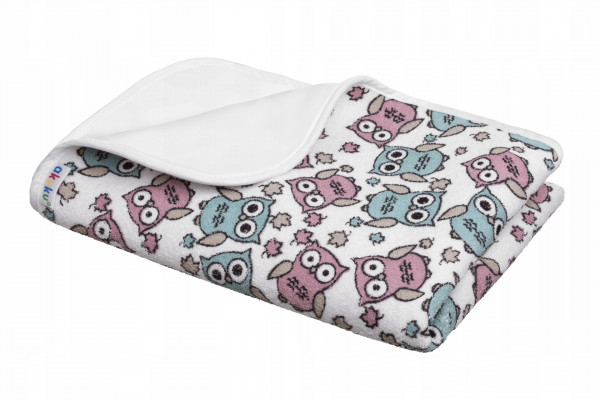 Пеленка - одеяло непромокаемая Akuku, махровая с клеенкой, толщина 4мм, 55х70 см