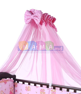 Детское постельное белье ASIK Мишки с медом, розовый, постельный комплект в детскую кроватку: 8 элементов