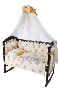 Сменный комплект детского постельного белья ASIK Мишки с медом, бежевый, сменная постель: 3 элемента