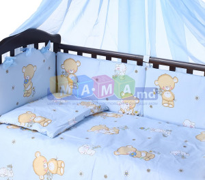 Сменный комплект детского постельного белья ASIK Карапузик, голубой, сменная постель: 3 элемента