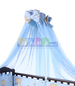 Детское постельное белье ASIK Карапузик, голубой, постельный комплект в детскую кроватку: 8 элементов