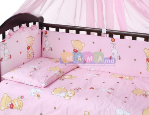 Сменный комплект детского постельного белья ASIK Карапузик, розовый, сменная постель: 3 элемента