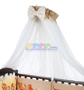 Детское постельное белье ASIK Слоник с зонтиком, бежевый, постельный комплект в детскую кроватку: 8 элементов