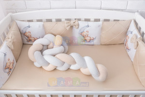 Бортик-косичка Asik в 3 пряди на кроватку, 120 и 180 см