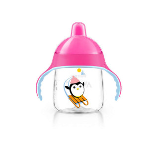 Поильник Philips AVENT, твердый носик, чашка - непроливайка, с ручками, 260 мл, 1 шт.