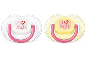 Пустышка Phillips AVENT Classic I love you, силиконовая, ортодонтическая, 0m+, 2шт.