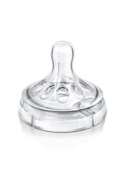 Соска силиконовая для бутылочки Phillips AVENT Natural, антиколиковая, быстрый поток, 6m+, 2шт. 
