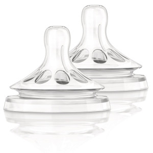 Соска силиконовая для бутылочки Phillips AVENT Natural, антиколиковая, быстрый поток, 6m+, 2шт. 