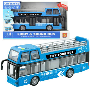 Автобус двухэтажный Wenyi WY916B, инерционный, 1:16