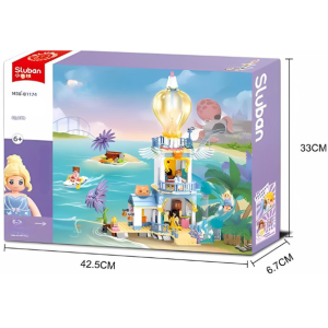 Конструктор детский SLUBAN Girls Dream Замок с горкой, 404 детали