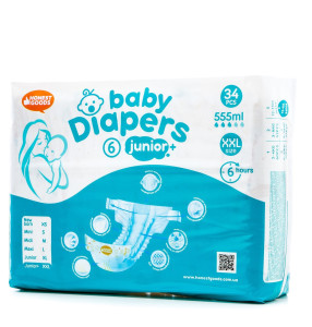 Подгузники HONEST GOODS Baby Diapers Junior+ №6 (15+ кг), 34шт.