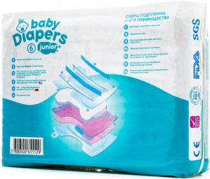 Подгузники HONEST GOODS Baby Diapers Junior+ №6 (15+ кг), 34шт.