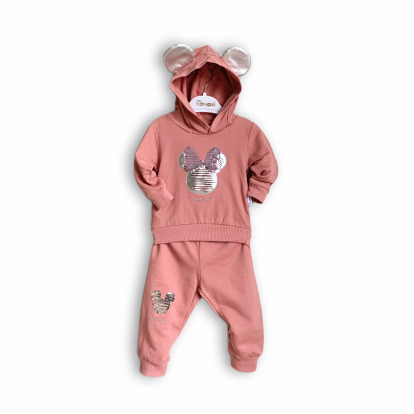 Комплект одежды для девочки Baby Flamindo Minnie, штанишки и свитшот, двунитка, 6-18м