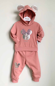 Комплект одежды для девочки Baby Flamindo Minnie, штанишки и свитшот, двунитка, 6-18м
