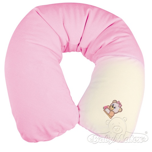 Подушка для беременных BabyMatex Relax коллекция Мишки, для кормления, с микро гранулами и велюровой наволочкой на молнии