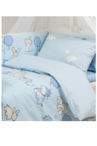Комплект постельный Baby Matex Blue Farm 2 элемента, набор: пододеяльник, наволочка