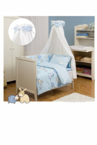Комплект постельный Baby Matex Blue Farm 3 элемента, набор: защита, пододеяльник, наволочка