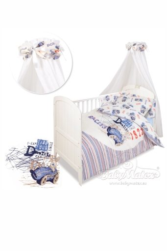 Защита в кроватку Baby Matex Racing Car Blue, бампер для детской кроватки, 30х180 см