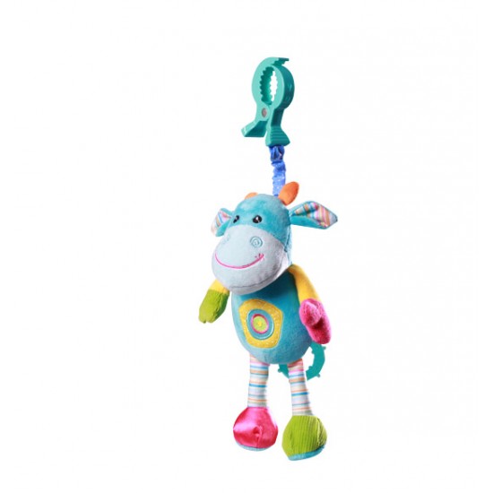 Игрушка плюшевая BabyOno Веселая Коровка, подвеска, с вибрацией