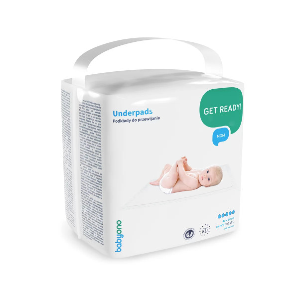 Одноразовые детские пеленки BabyOno, впитывающие, 40x60 см, 20 шт.