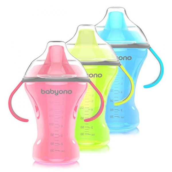 Поильник - непроливайка с твердым носиком BabyOno Natural Nursing, с ручками, 260 мл