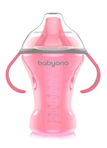 Поильник - непроливайка с твердым носиком BabyOno Natural Nursing, с ручками, 260 мл