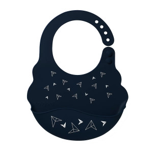 Нагрудник с регулируемой застежкой BabyOno, силиконовый, с карманом