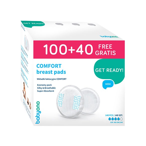 Прокладки для груди BabyOno Comfort, 140 шт., вкладыши для бюстгальтера, лактационные