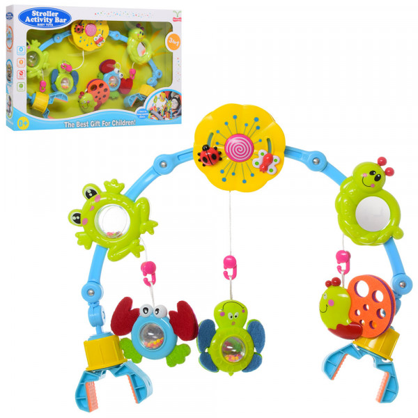 Игрушка-дуга на коляску Baby Toys 826-12, регулируемая, подвеска-погремушка, 3в1