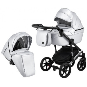 Коляска универсальная Bair Polo Gold(Silver) 2 в 1, 100% кожа